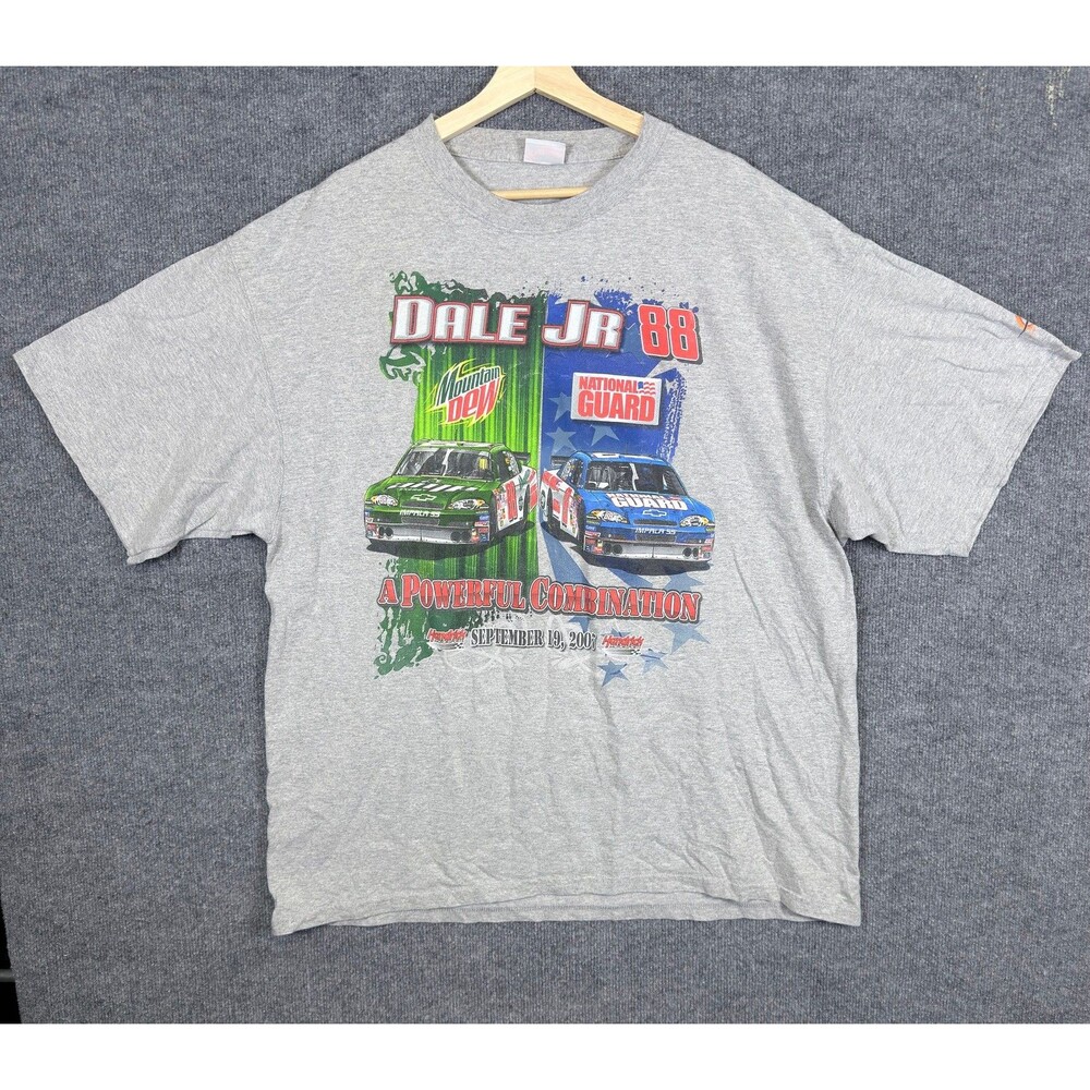 Dale Jr 88 Chase Authentics 2007 NASCAR Racing Graphic T Shirt Men's 2XL Gray